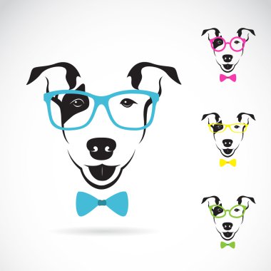 Vector image of a dog (Bull terrier) glasses on white background clipart