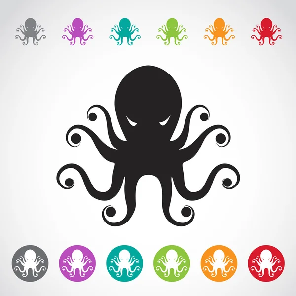 Vectorafbeelding van een octopus op witte achtergrond. — Stockvector