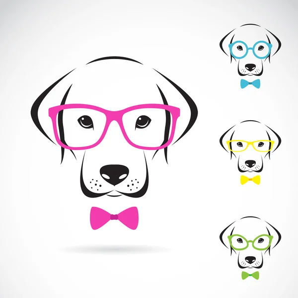 Vector images of dog labrador wearing glasses — Stock Vector