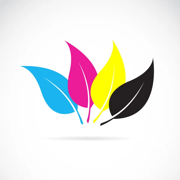 Imagen vectorial de hojas en colores cmyk — Vector de stock