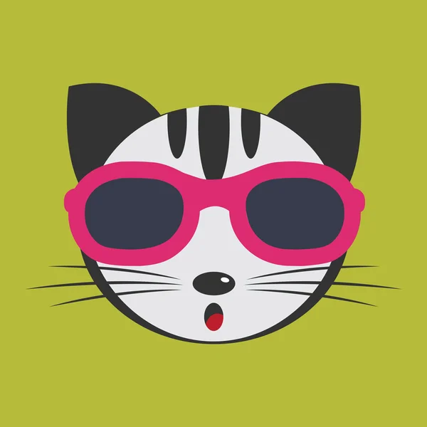 Vector image of a cat wearing glasses. — Stock Vector