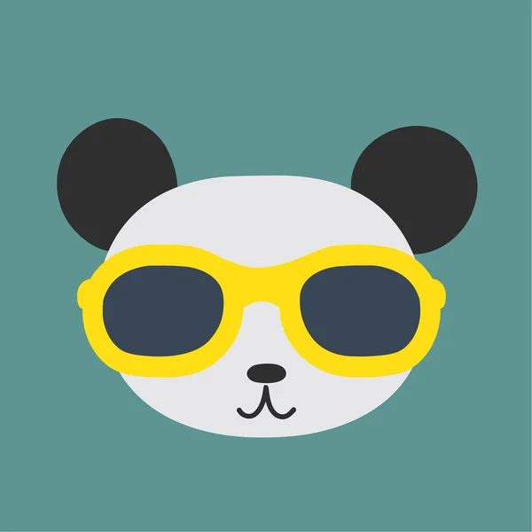 Gözlük takan bir panda vektör görüntü. — Stok Vektör