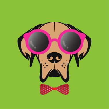 Vektör görüntüler gözlük takan bir köpek 