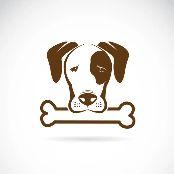 Vector image of an dog and bone — Stock Vector