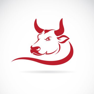 Vector image of an bull head on a white background clipart