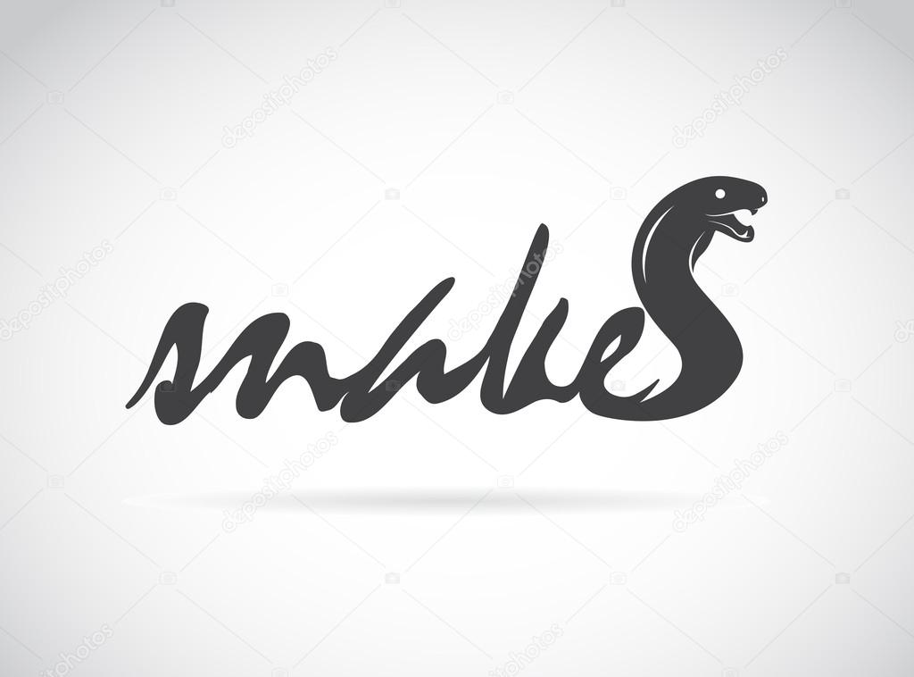 Vector design snake is text on a white background.