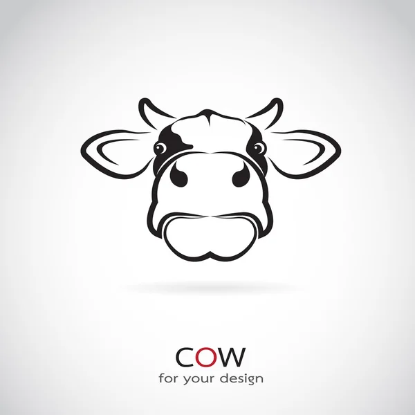 Imagen vectorial de una cabeza de vaca sobre fondo blanco — Vector de stock