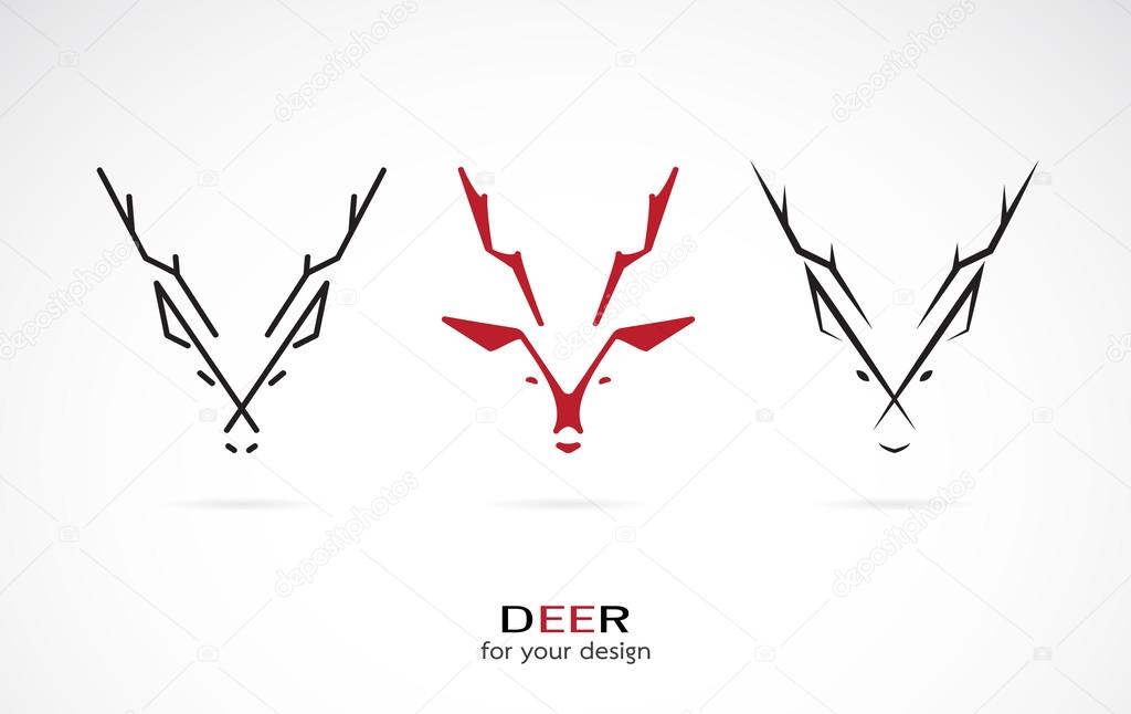 Vector image of an deer design on white background