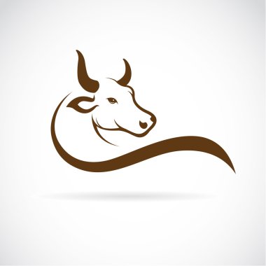 Vector image of an bull head on a white background clipart