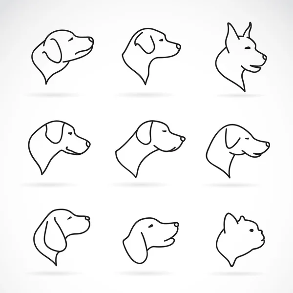 Imagen vectorial de una cabeza de perro sobre fondo blanco — Archivo Imágenes Vectoriales