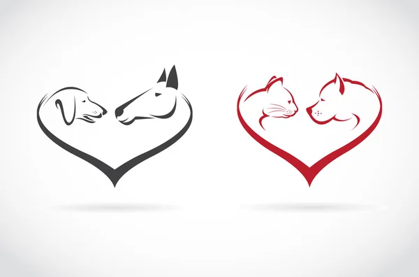 Imagen vectorial de animal en forma de corazón sobre fondo blanco, caballo — Archivo Imágenes Vectoriales