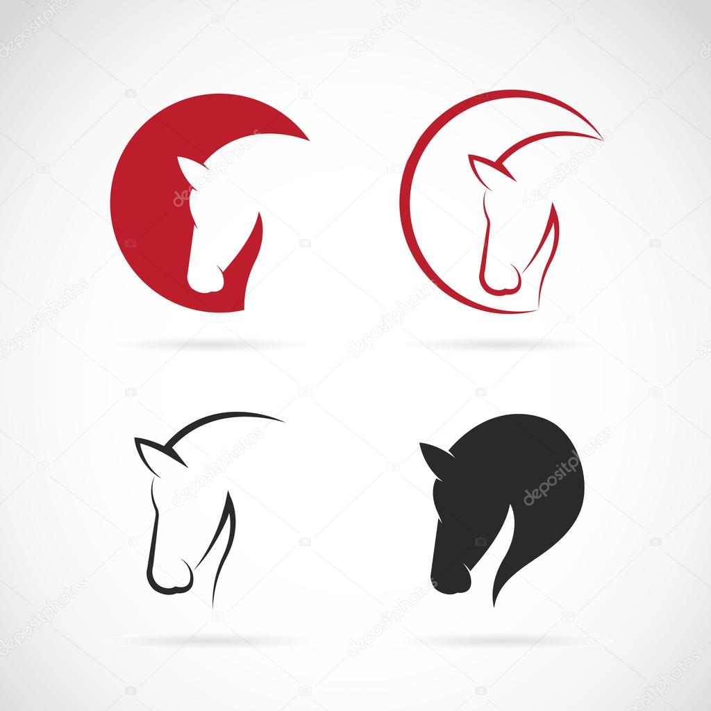Vector images of horse design on a white background