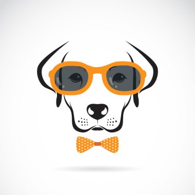 Beyaz adam gözlüklü köpek labrador vektör görüntüleri