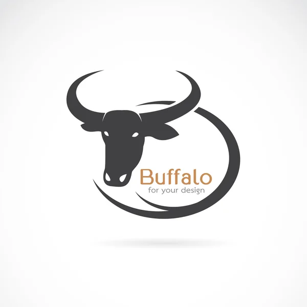Imagem vetorial de um desenho de búfalo sobre fundo branco . — Vetor de Stock