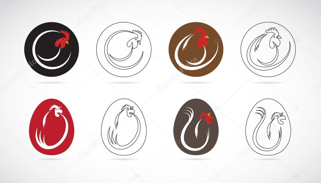 Vector image of an chicken design on white background