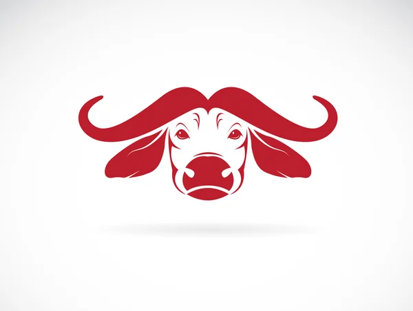 Imagem vetorial de uma cabeça de búfalo no fundo branco —  Vetores de Stock