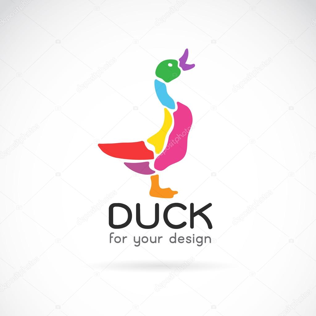 Vector image of a duck design on white background