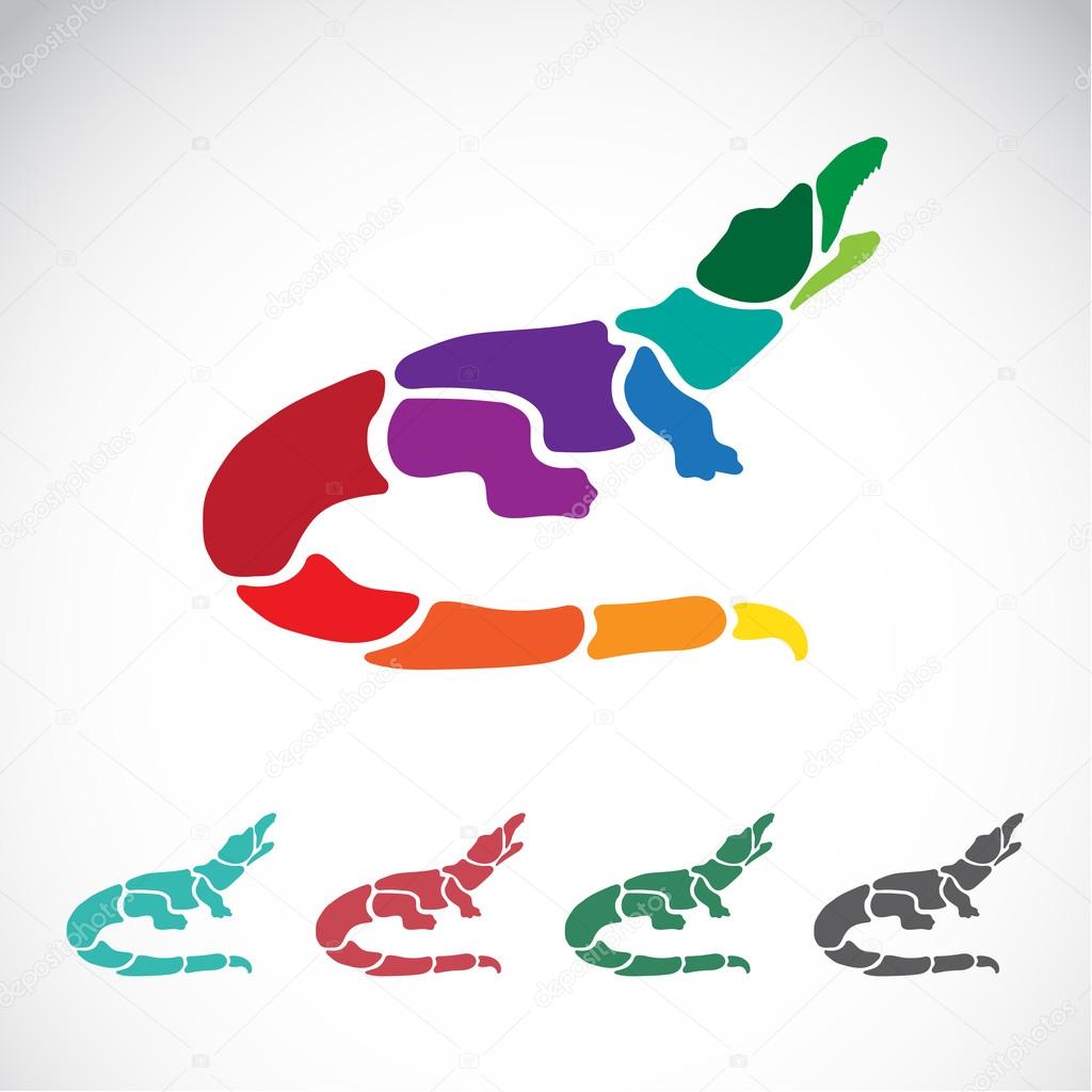Vector image of an crocodile design on white background