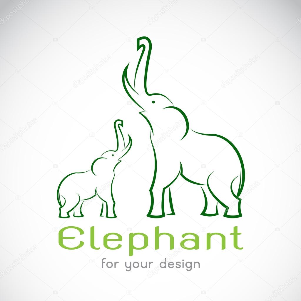 Vector image of an elephant on a white background