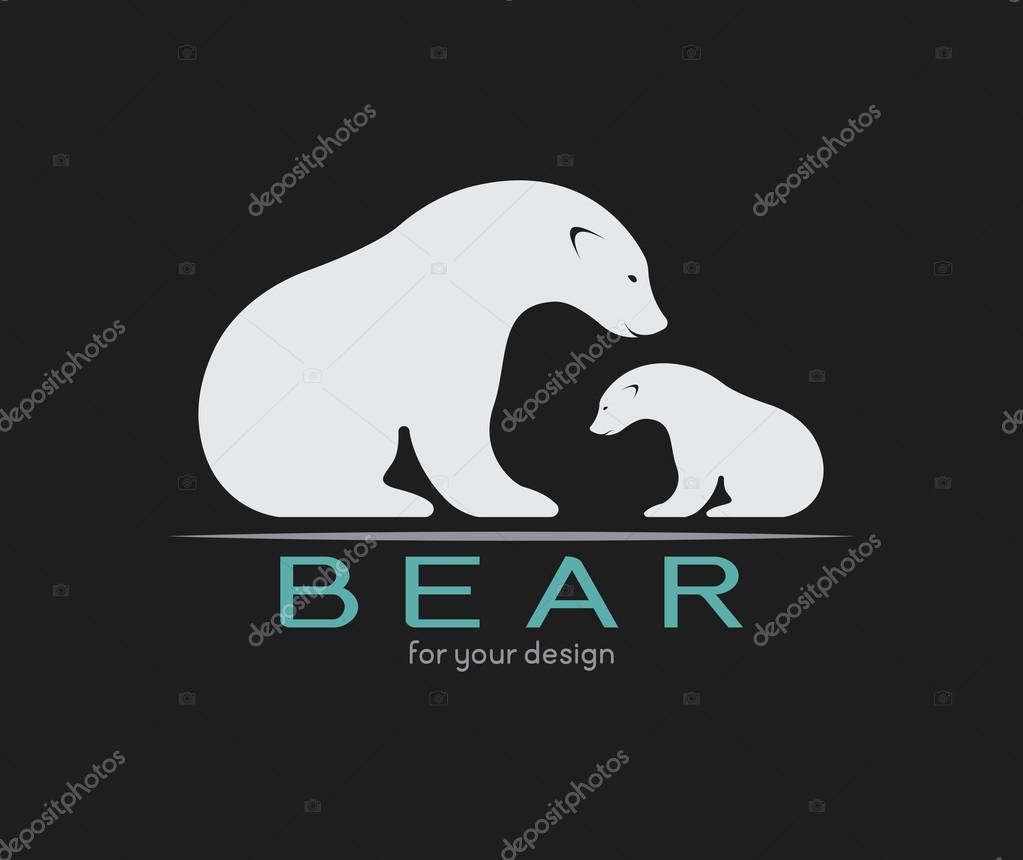 Vector image of an bear on black background