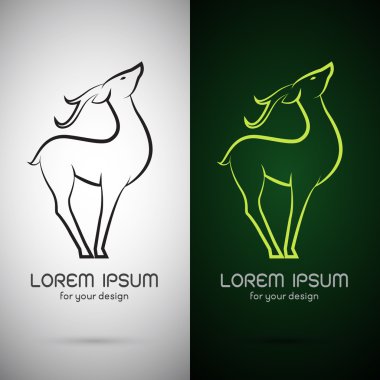 Beyaz arka plan ve yeşil bac bir geyik tasarım vektör görüntü