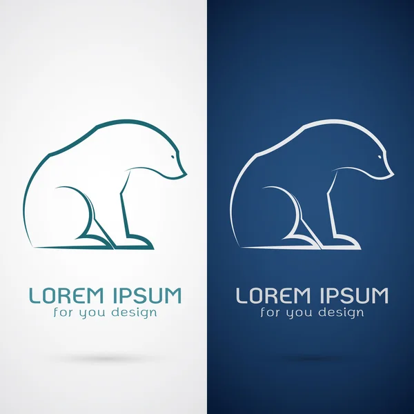 Image vectorielle d'un motif d'ours sur fond blanc et dos bleu — Image vectorielle