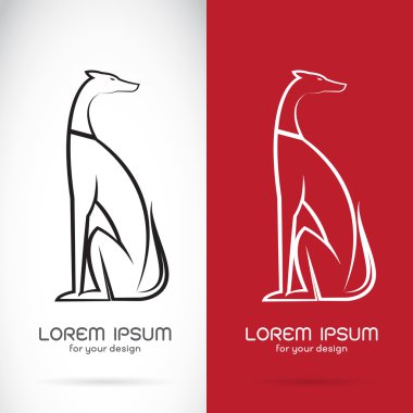 Beyaz arka plan ve kırmızı backgr bir köpek tasarım vektör görüntü