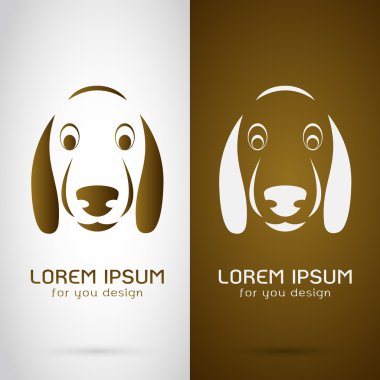 Beyaz arka plan ve kahverengi bir köpek yüz tasarım vektör görüntü