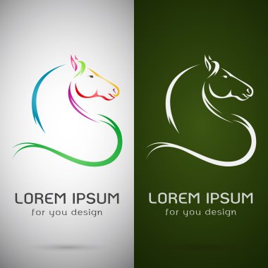 Vektör görüntü bir at tasarım beyaz arka plan ve yeşil ba