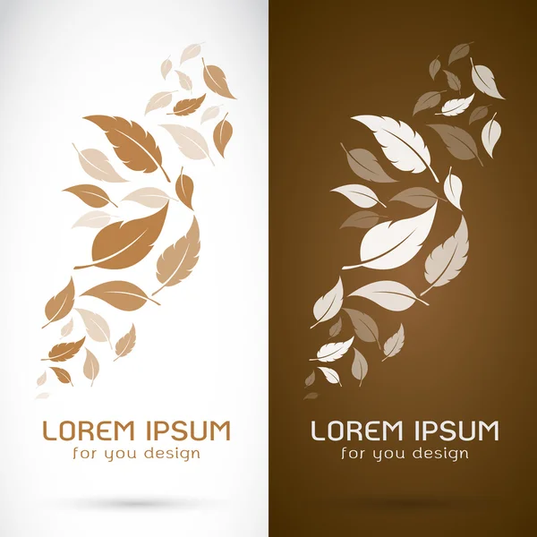 Vector image of an leaves design on white background and brown b — Stockový vektor