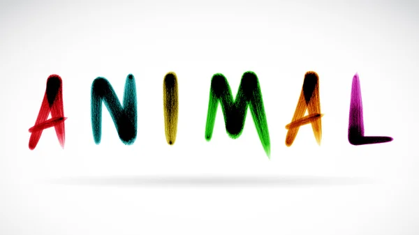 English letters written statement that the animals with a paintb Royalty Free Stock Vectors