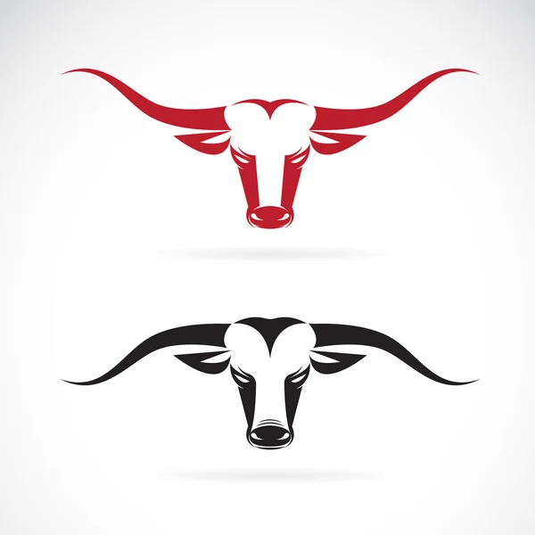 Imagen vectorial de una cabeza de toro sobre fondo blanco — Vector de stock