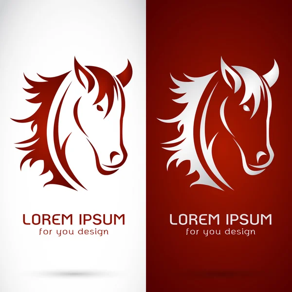 Vector image of an horse design on white background and red back — Stock Vector