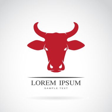 Beyaz arkaplanda bir inek başlığının vektör görüntüsü