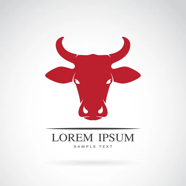 Beyaz arkaplanda bir inek başlığının vektör görüntüsü