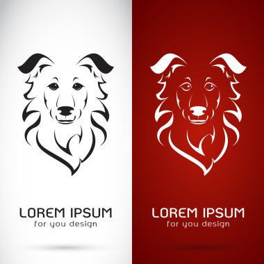 Vektör görüntü bir köpek beyaz arka plan ve kırmızı arka plan, L