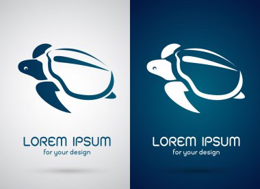 Vektör görüntü bir kaplumbağa tasarım beyaz arka plan ve mavi ba