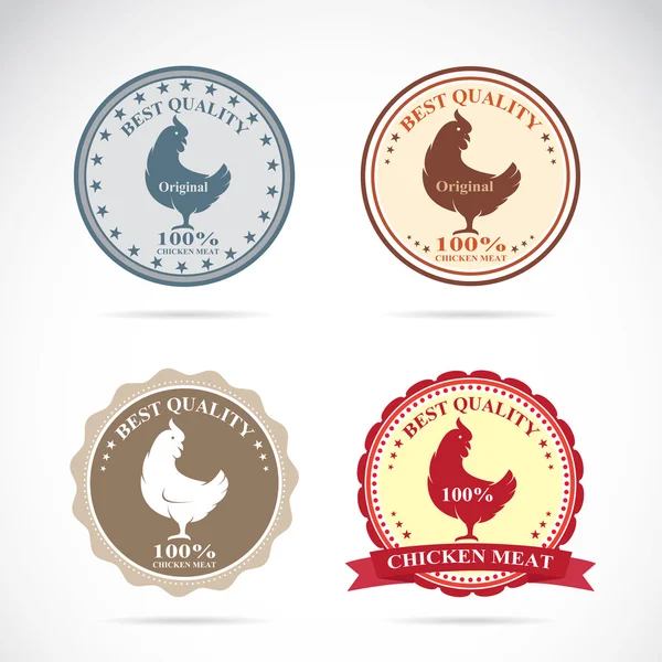 Set of vector an chicken label on white background — Stock Vector
