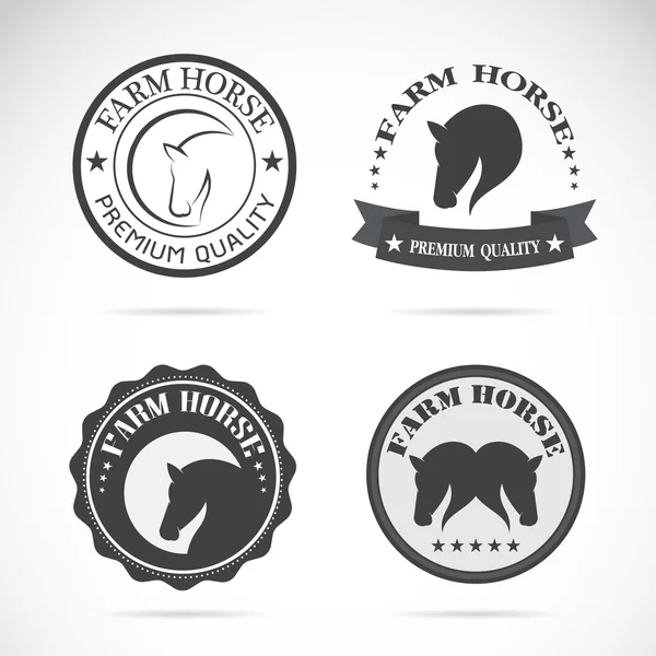 Conjunto de rótulos de cavalos vetores no fundo branco, Banners, Logo — Vetor de Stock