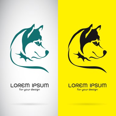 Beyaz arka plan üzerinde bir köpek siberian dış yapraklar tasarım vektör görüntü