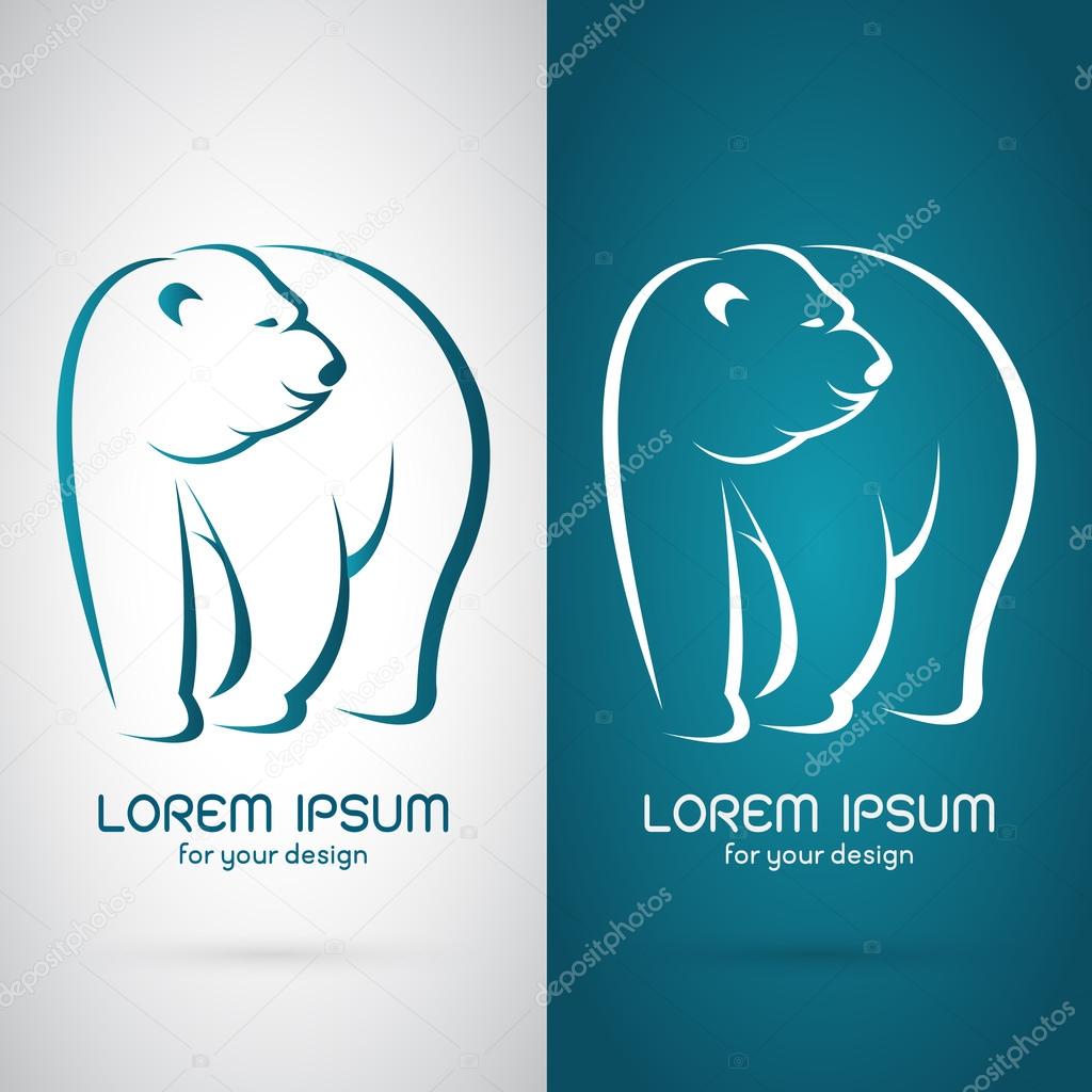 Vector image of an bear design on white background and blue background, Logo, Symbol