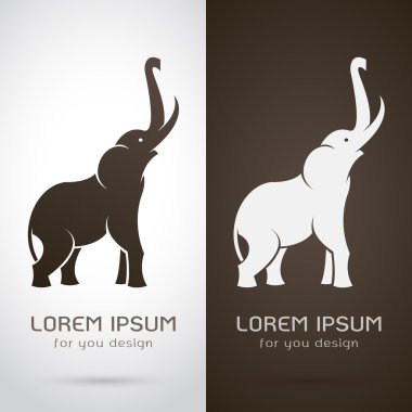 Vector image of an elephant design on white background and brown