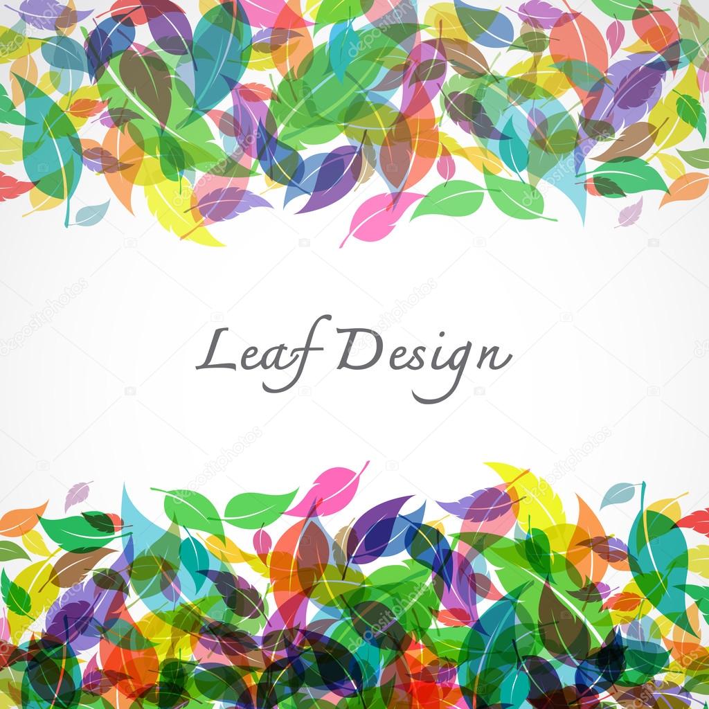 leaves design on white background - Vector Illustration