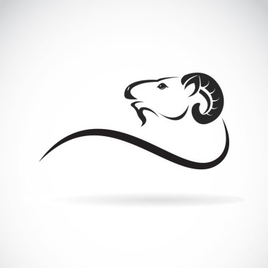 Vector image of an goat head design on white background clipart