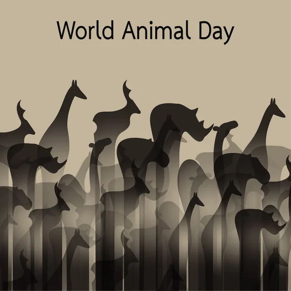 Vectorafbeelding van een diergroep. Wilde dieren. Werelddierdag — Stockvector