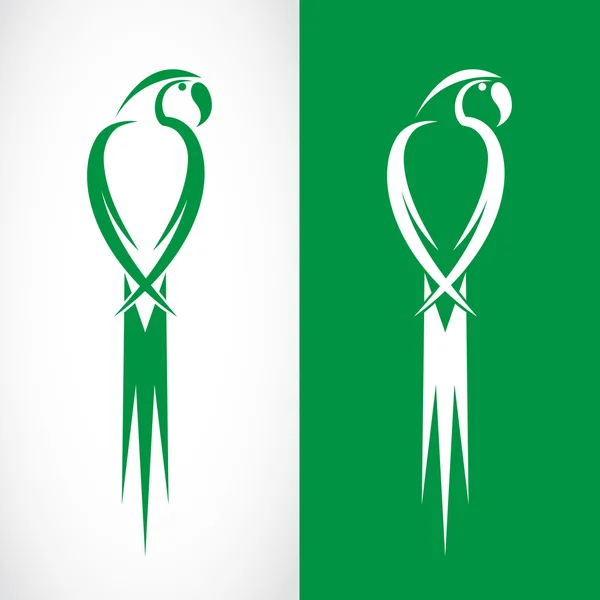 Vektorbild eines Papageien-Designs auf weißem Hintergrund und grünem b — Stockvektor