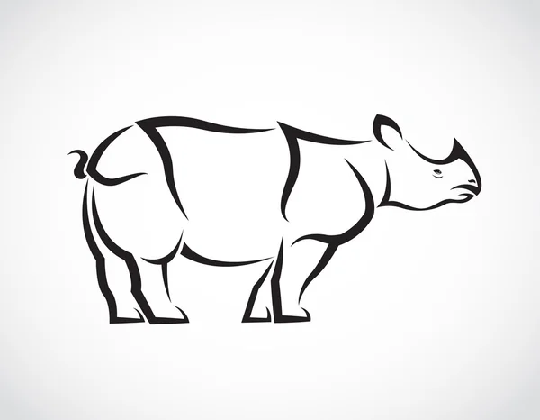 Vector image of a rhinoceros design on white background — Stock Vector