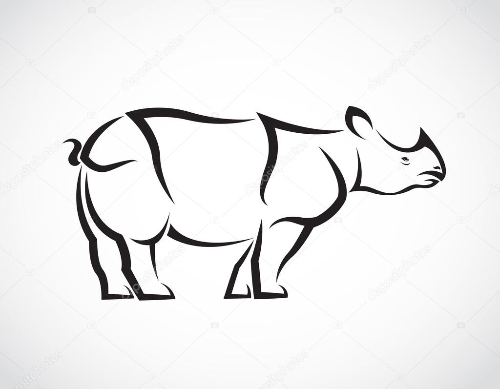 Vector image of a rhinoceros design on white background