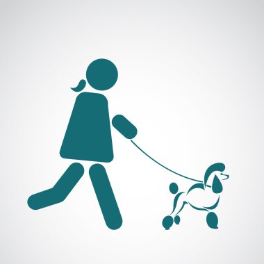 Vector image of an walking dog on white background clipart