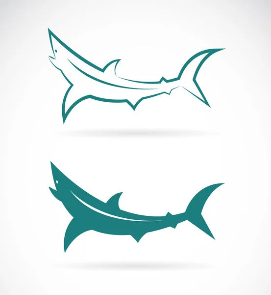 Imágenes vectoriales de diseño de tiburones sobre fondo blanco. — Vector de stock